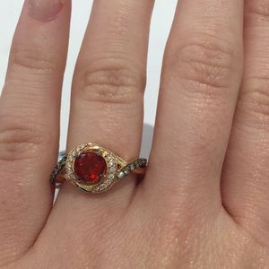LeVian Fire Opal Gemstone Chocolate Diamond Ring